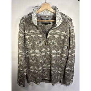 True Grit Quarter Zip Pullover Fleece Sweater Men's  M excellent condition